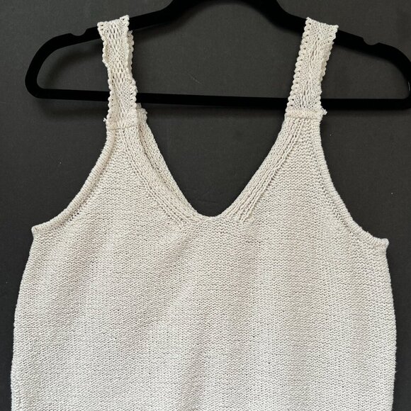 Madewell Tank Boho Beige Knit Cottagecore Festival women’s Large READ - Picture 1 of 12